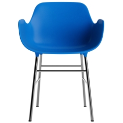 Bright blue / chrome – Form Chair with armrests - Normann Copenhagen