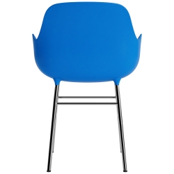 Bright blue / chrome – Form Chair with armrests - Normann Copenhagen