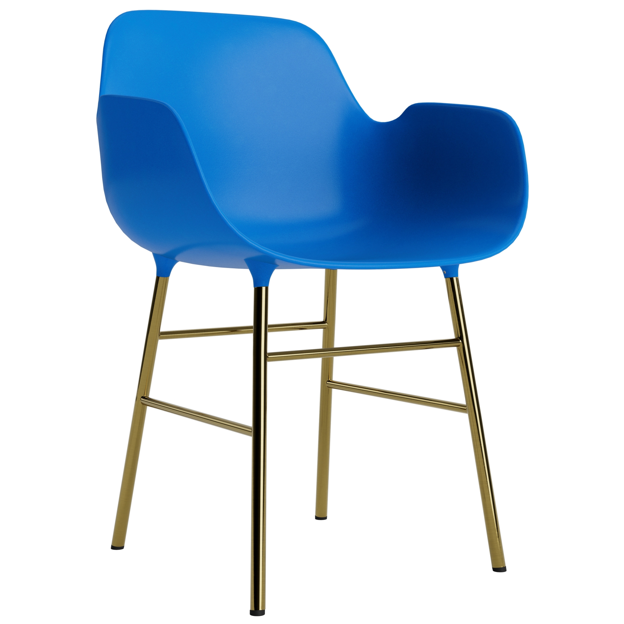 Bright blue / brass – Form Chair - Normann Copenhagen