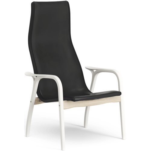 Fauteuil Lamino Duality Édition limitée – Chêne blanc + Chêne noir + Cuir Noir - Swedese