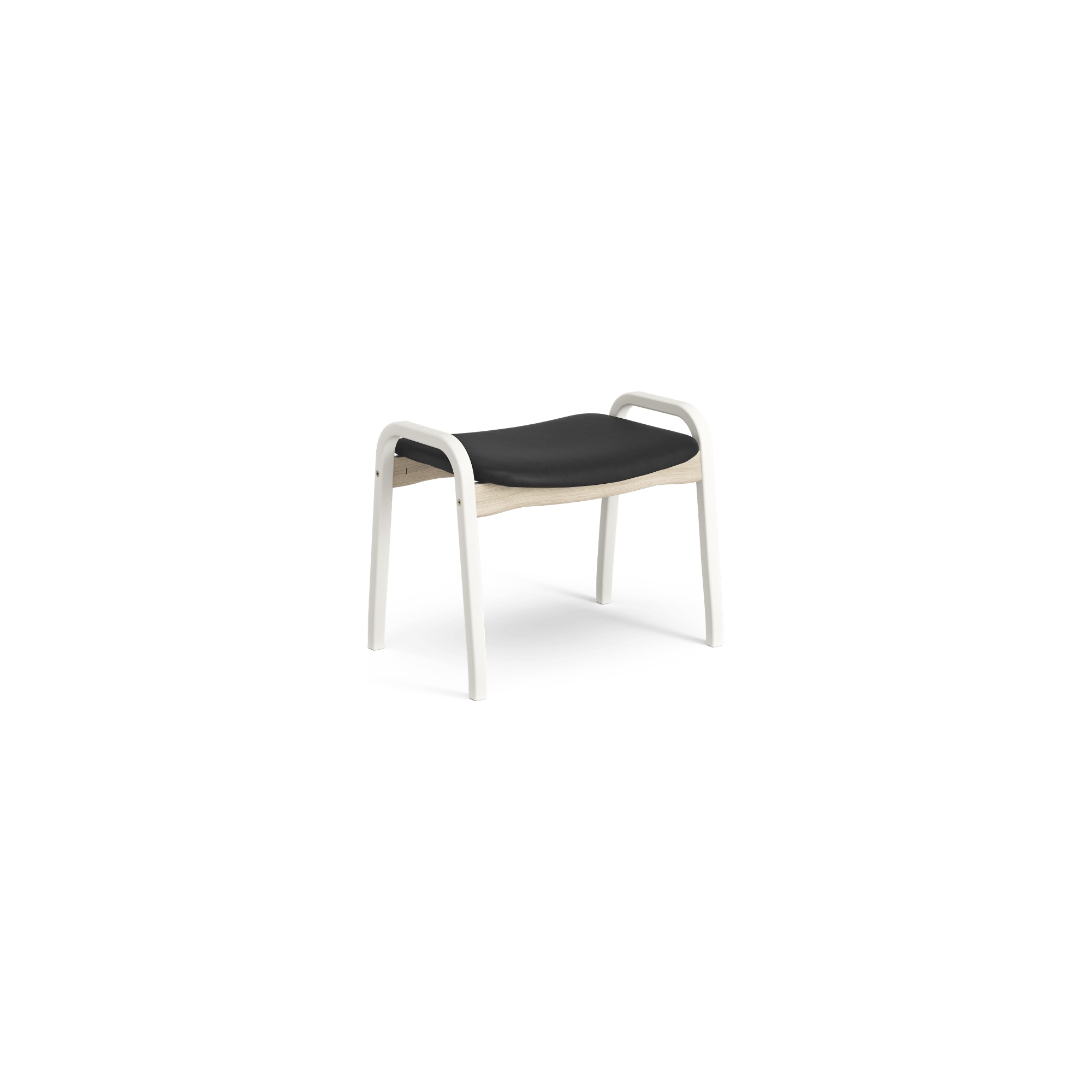 Lamino Duality Limited Edition Footstool - White oak + Black leather - Swedese