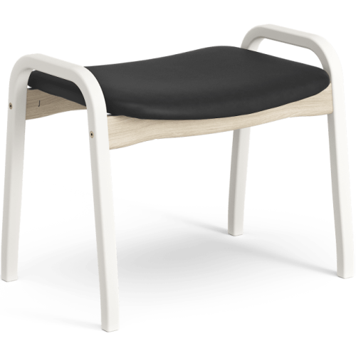 Lamino Duality Limited Edition Footstool - White oak + Black leather - Swedese