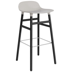 Form Barstool, wood legs – Warm grey + Black lacquered oak - Normann Copenhagen