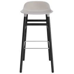 Form Barstool, wood legs – Warm grey + Black lacquered oak - Normann Copenhagen