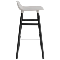 Form Barstool, wood legs – Warm grey + Black lacquered oak - Normann Copenhagen