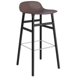 Form Barstool, wood legs – Brown + Black lacquered oak - Normann Copenhagen