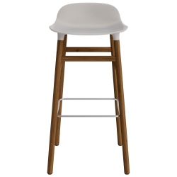 Form Barstool, wood legs – Warm grey + Walnut - Normann Copenhagen