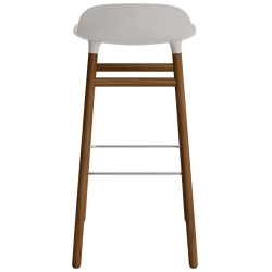 Form Barstool, wood legs – Warm grey + Walnut - Normann Copenhagen