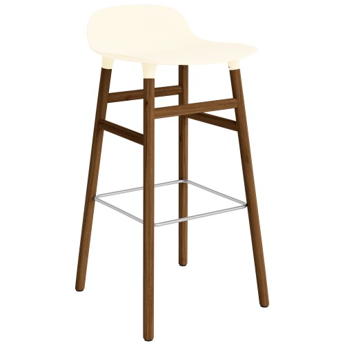 Tabouret de bar Form, pieds bois – Crème + Noyer - Normann Copenhagen