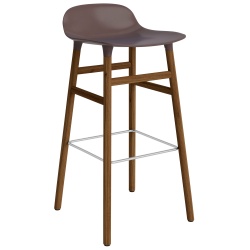 Form Barstool, wood legs – Brown + Walnut - Normann Copenhagen