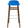 Form Barstool, wood legs – Bright blue + Walnut - Normann Copenhagen