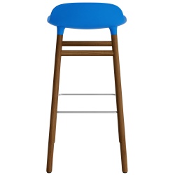 Form Barstool, wood legs – Bright blue + Walnut - Normann Copenhagen