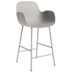 Chaise de bar avec accoudoirs Form - Gris chaud - 65 cm ou 75 cm - Normann Copenhagen