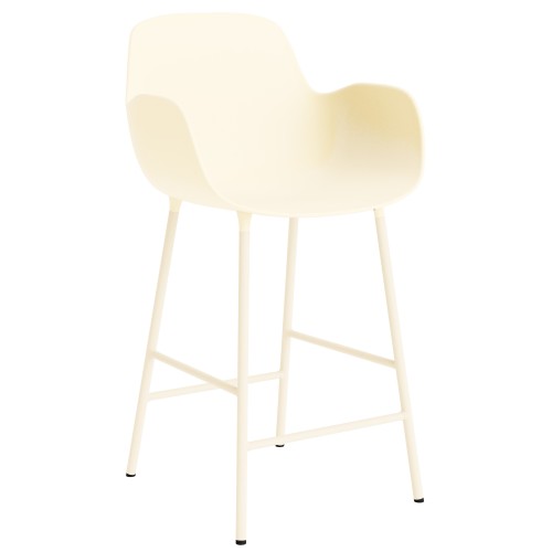 Chaise de bar avec accoudoirs Form - Crème - 65 cm ou 75 cm - Normann Copenhagen