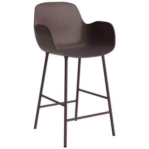 Chaise de bar avec accoudoirs Form - Marron - 65 cm ou 75 cm - Normann Copenhagen