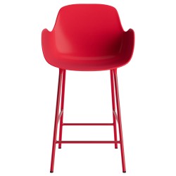 Chaise de bar avec accoudoirs Form - Rouge vif - 65 cm ou 75 cm - Normann Copenhagen