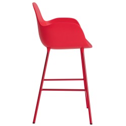 Chaise de bar avec accoudoirs Form - Rouge vif - 65 cm ou 75 cm - Normann Copenhagen