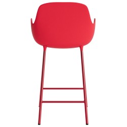 Chaise de bar avec accoudoirs Form - Rouge vif - 65 cm ou 75 cm - Normann Copenhagen