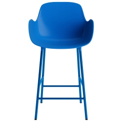 Chaise de bar avec accoudoirs Form - Bleu vif - 65 cm ou 75 cm - Normann Copenhagen