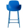 Chaise de bar avec accoudoirs Form - Bleu vif - 65 cm ou 75 cm - Normann Copenhagen