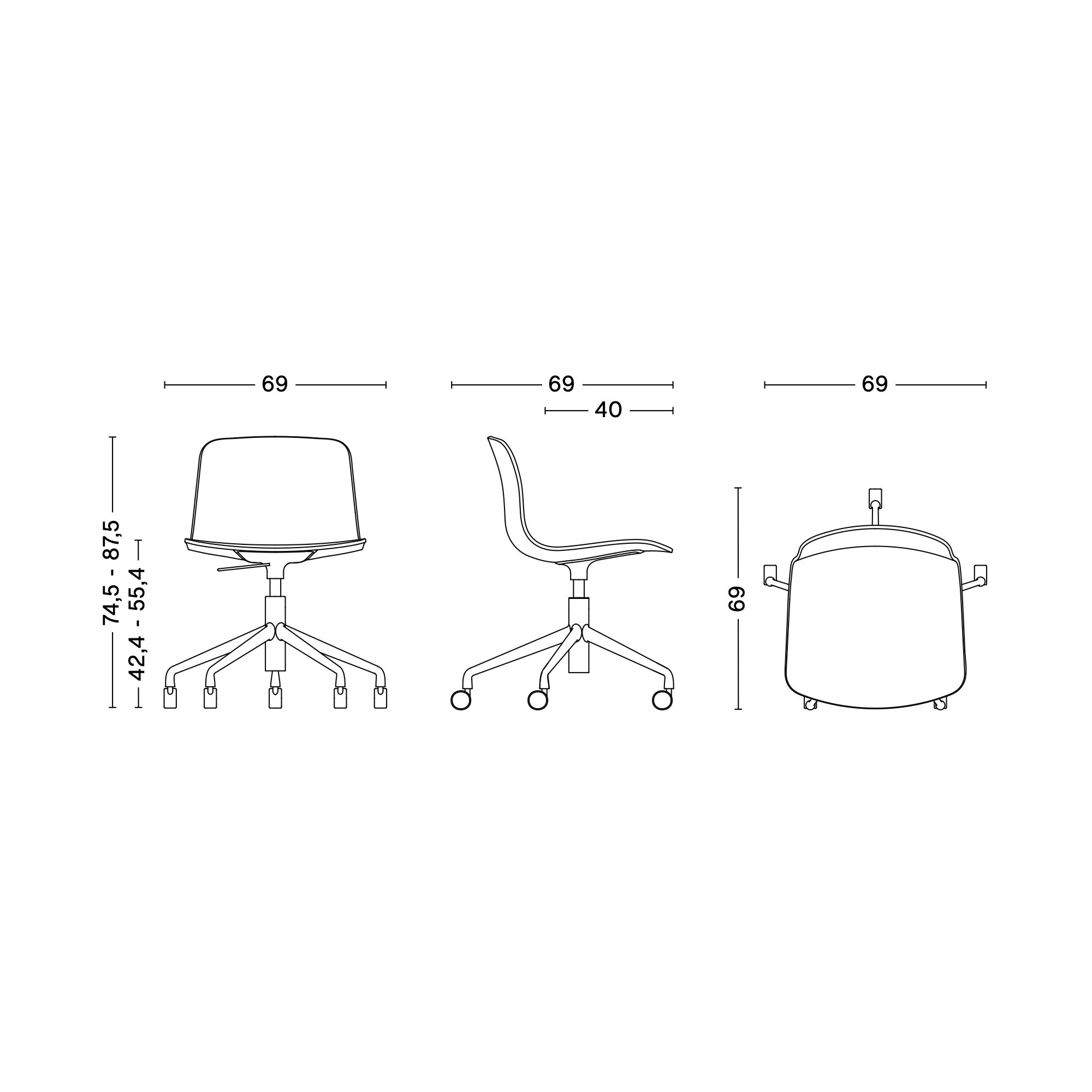 Chaise AAC51 entièrement tapissée - HAY