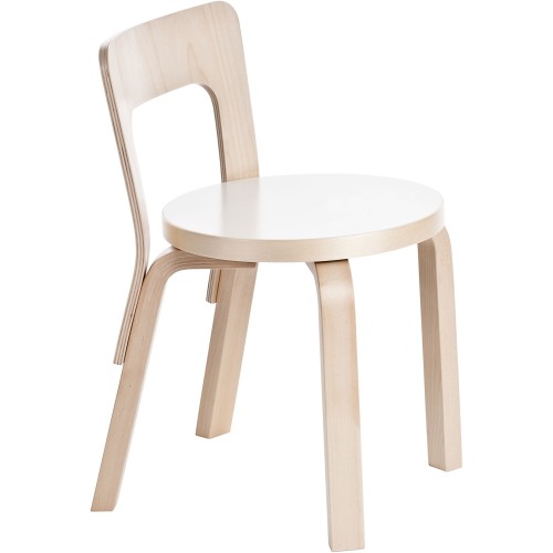 Chaise N65 – Bouleau vernis naturel + HPL Blanc - Artek