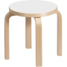 Stool NE60 – Natural lacquered birch + White HPL - Artek