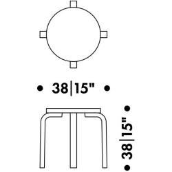 Tabouret NE60 – Assise rembourée - Artek