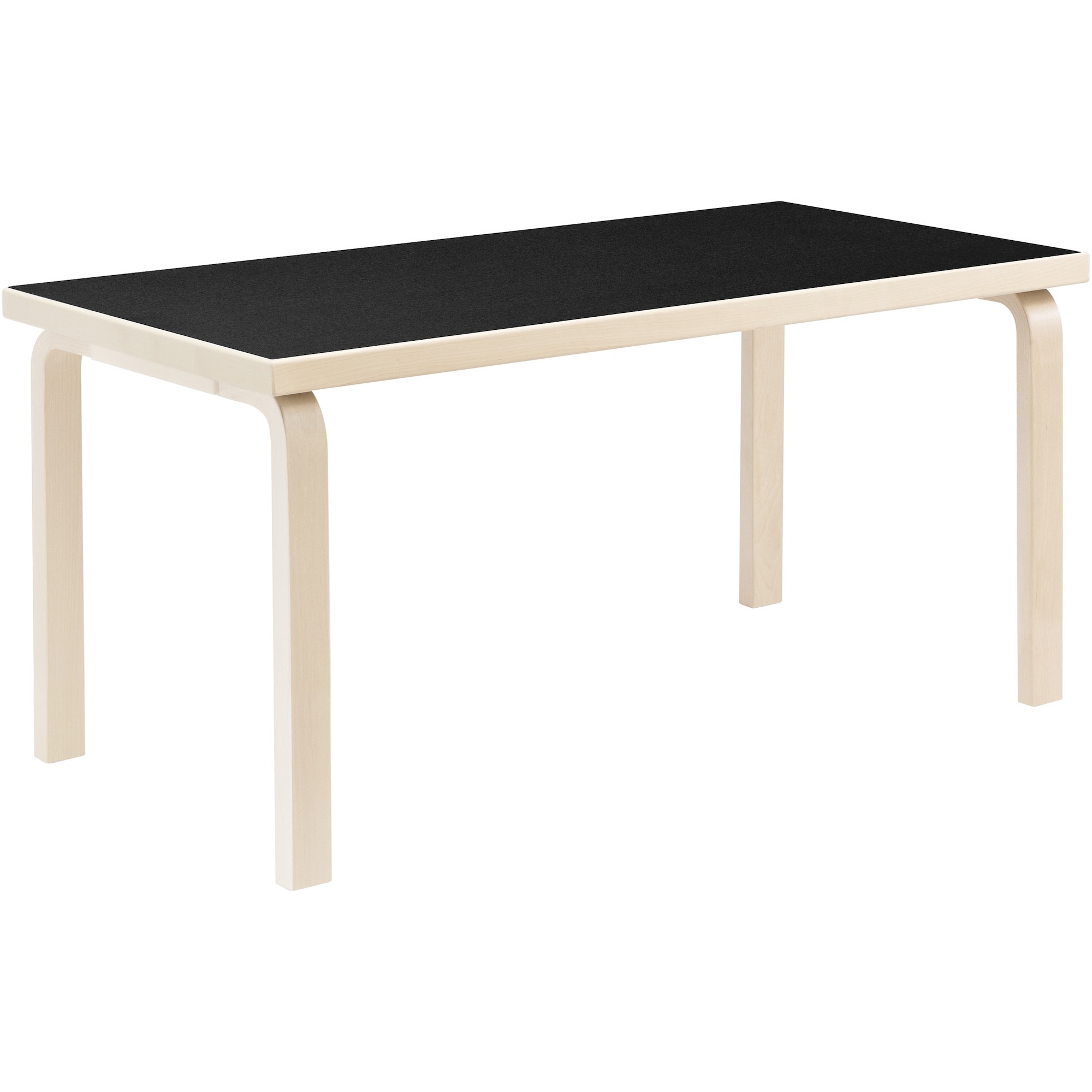 Kid's rectangular table 80A – Black linoleum - Artek