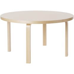 Kid's round table 90A – Natural lacquered birch - Artek