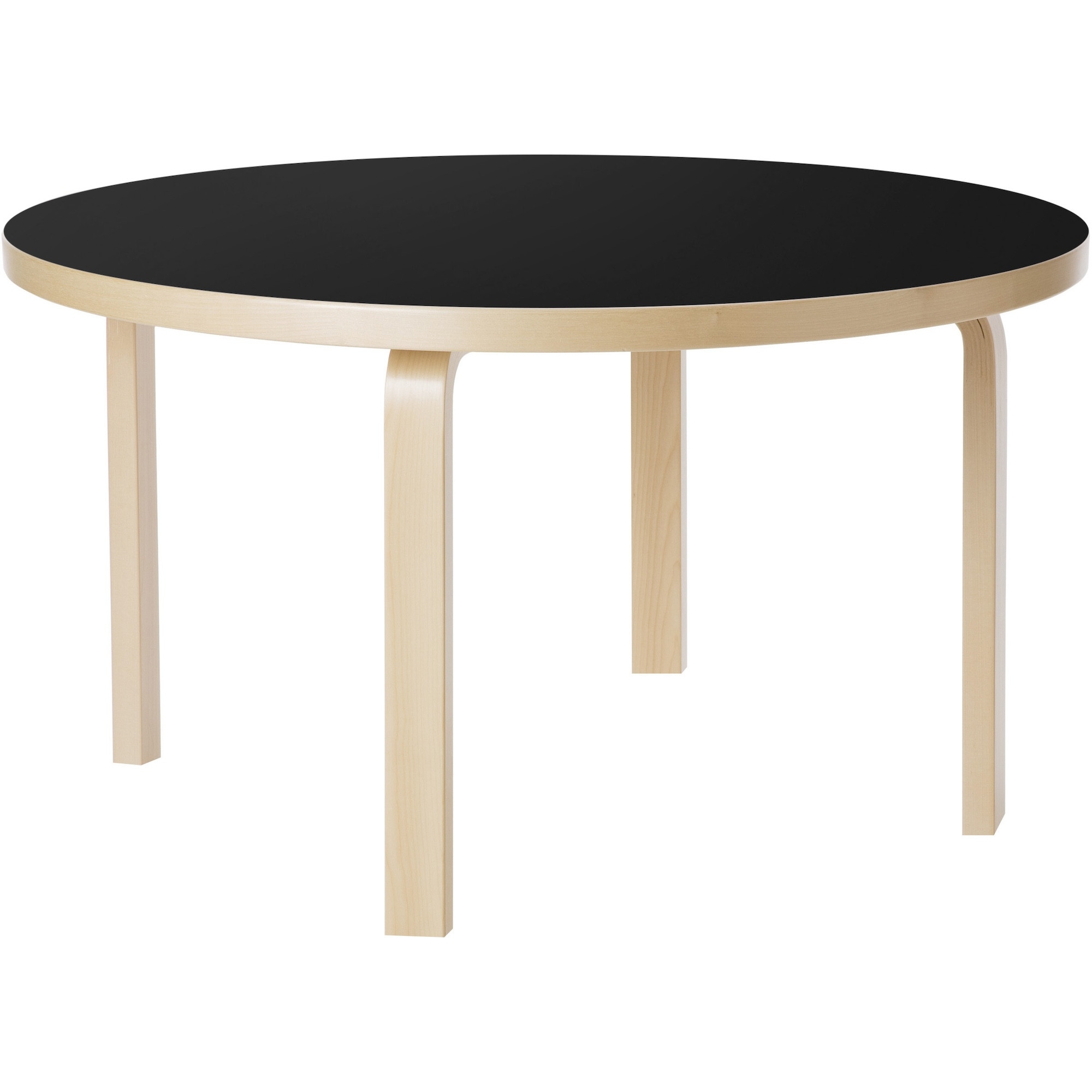 Table enfant ronde 90A – Linoléum noir - Artek