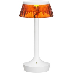 Bon Jour Unplugged cordless lamp – White – Amber crown - Flos