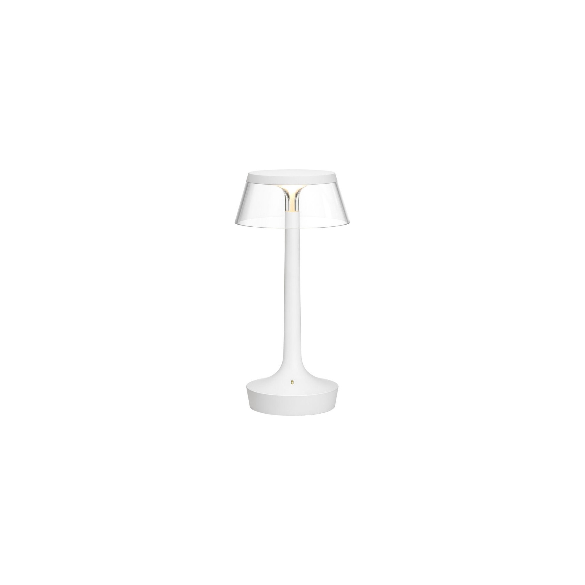 Bon Jour Unplugged cordless lamp – White – Transparent crown - Flos