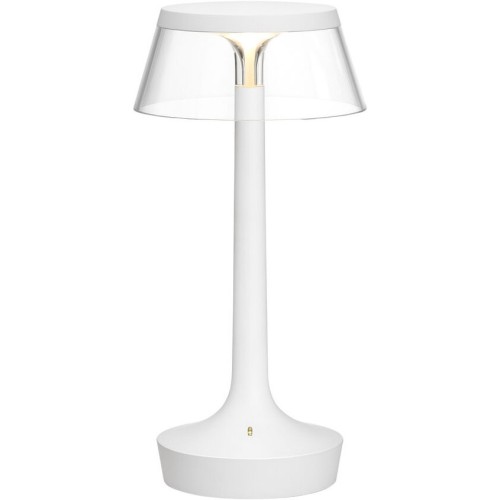 Lampe sans fil Bon Jour Unplugged – Blanc – Couronne Transparente - Flos