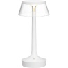 Bon Jour Unplugged cordless lamp – White – Transparent crown - Flos