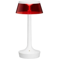 Bon Jour Unplugged cordless lamp – White – Red crown - Flos