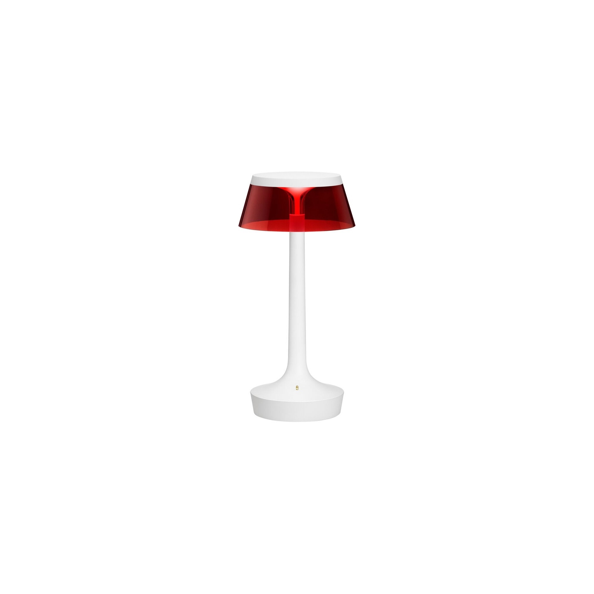 Bon Jour Unplugged cordless lamp – White – Red crown - Flos