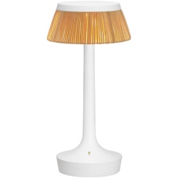 Bon Jour Unplugged cordless lamp – White – Rattan crown - Flos