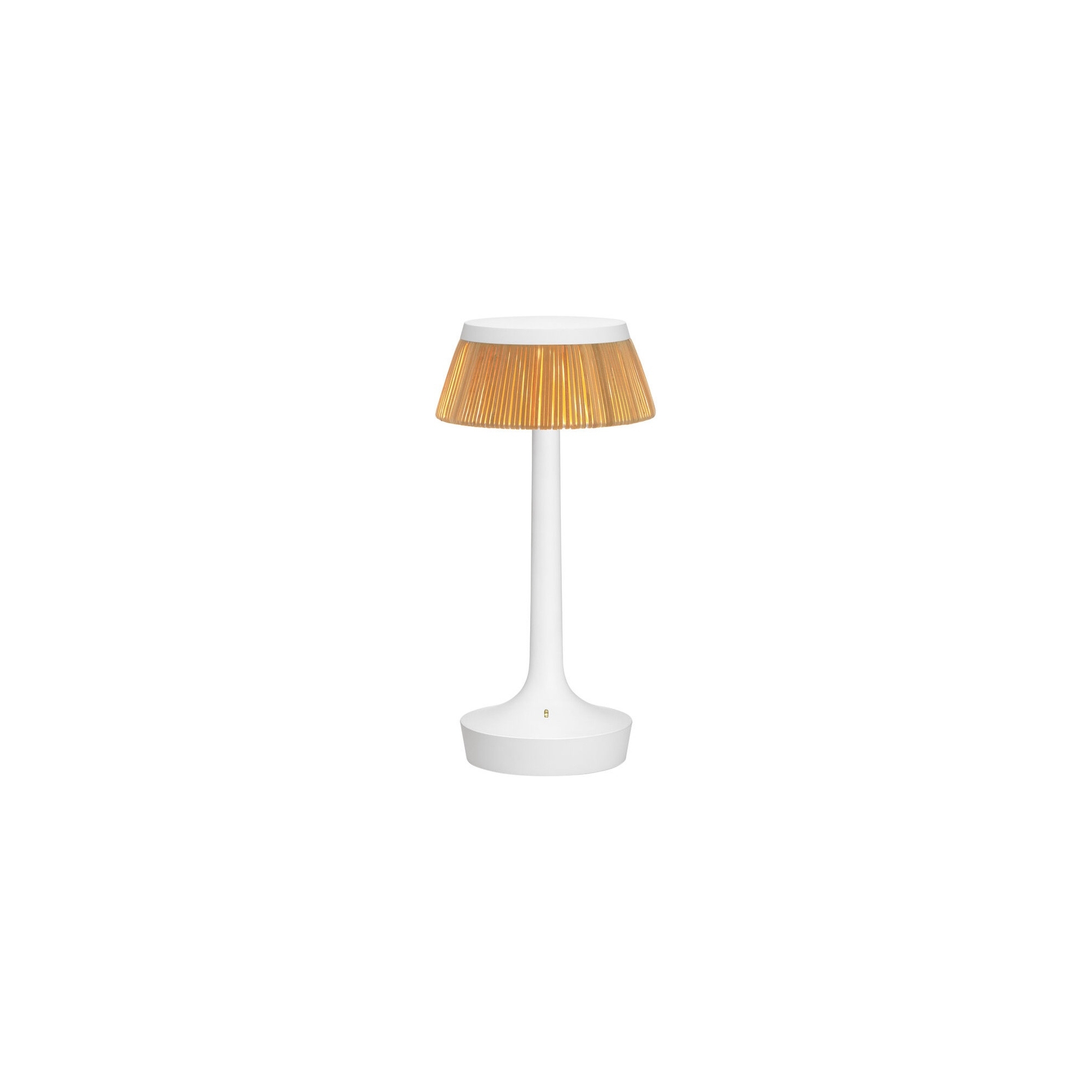 Bon Jour Unplugged cordless lamp – White – Rattan crown - Flos