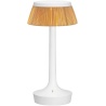 Bon Jour Unplugged cordless lamp – White – Rattan crown - Flos