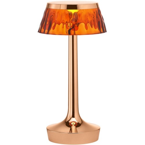 Bon Jour Unplugged cordless lamp – Copper – Amber crown - Flos