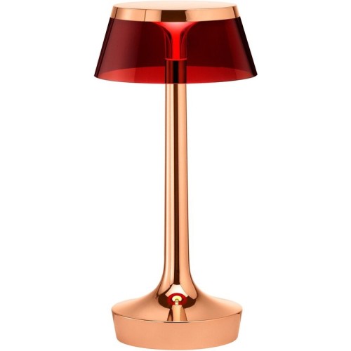 Bon Jour Unplugged cordless lamp – Copper – Red crown - Flos