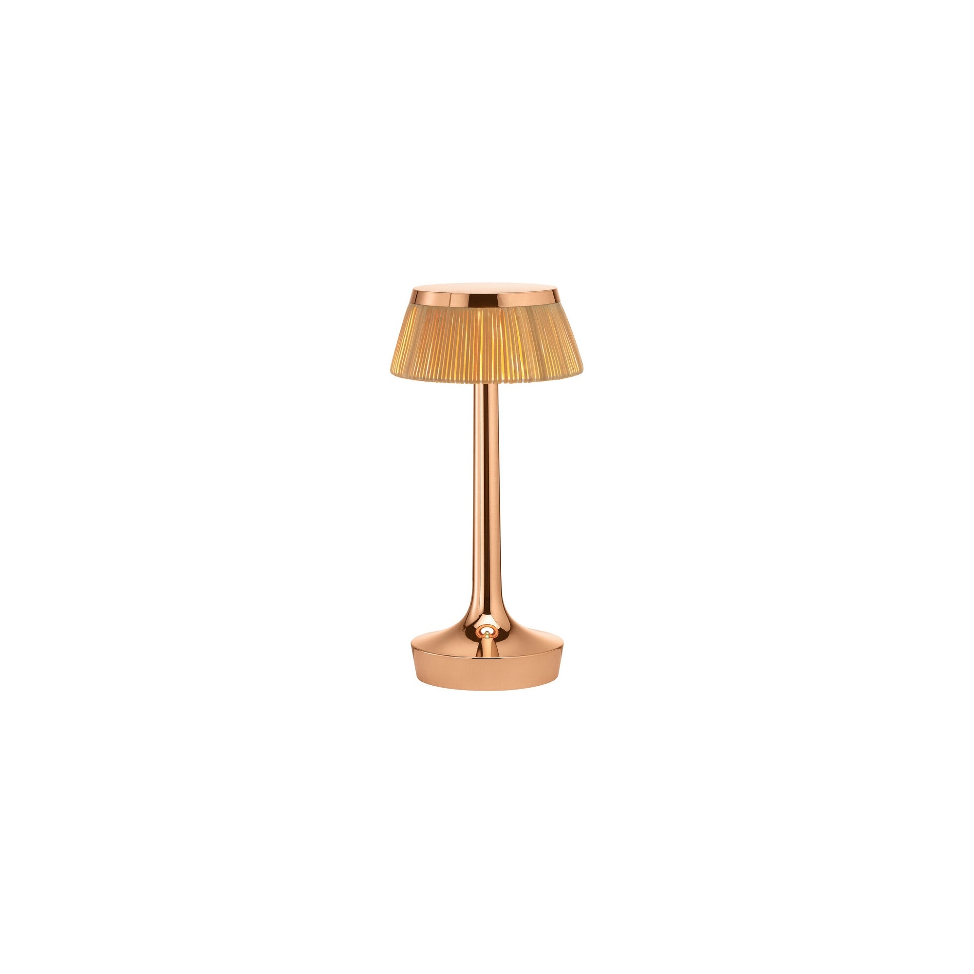 Lampe sans fil Bon Jour Unplugged – Cuivre – Couronne Rotin - Flos