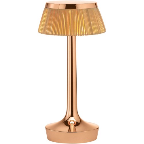 Bon Jour Unplugged cordless lamp – Copper – Rattan crown - Flos