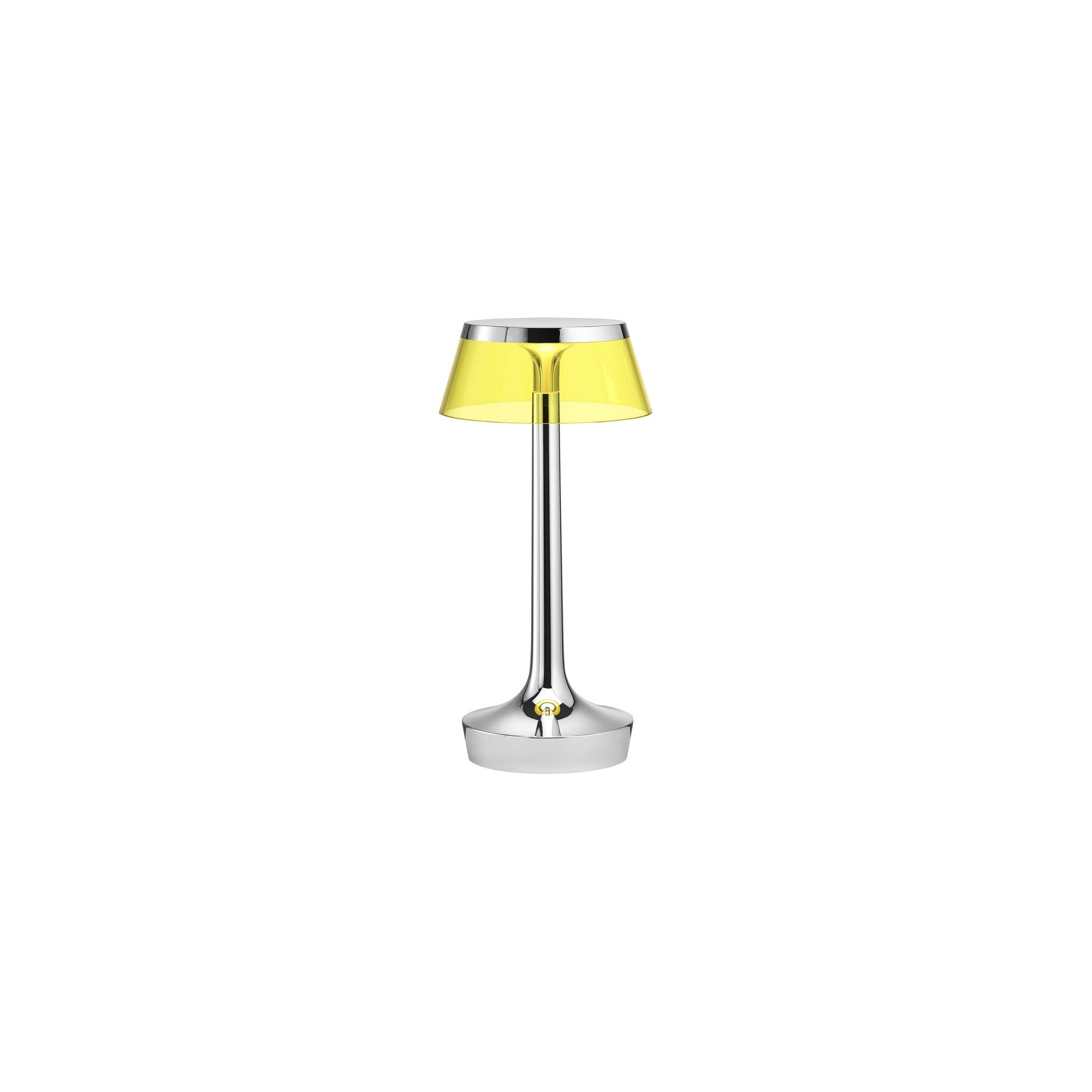 Bon Jour Unplugged cordless lamp – Chrome – Yellow crown - Flos