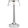 Bon Jour Unplugged cordless lamp – Chrome – Transparent crown - Flos