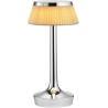 Bon Jour Unplugged cordless lamp – Chrome – Fabric crown - Flos