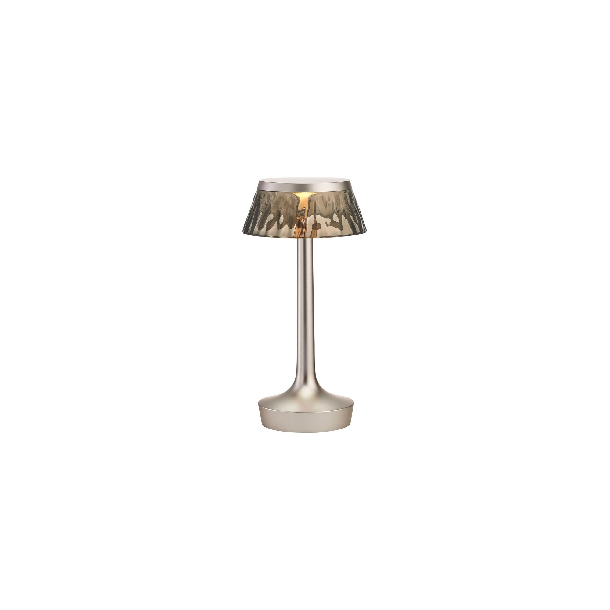 Bon Jour Unplugged cordless lamp – Matt Chrome – Fumée crown - Flos