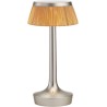 Bon Jour Unplugged cordless lamp – Matt Chrome – Rattan crown - Flos