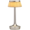 Bon Jour Unplugged cordless lamp – Matt Chrome – Fabric crown - Flos